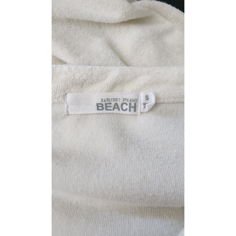 Barefoot Dreams Women Cozy Terry Placket Dolman Sleeve Midi Caftan SeaSalt/Cream - Picture 7 of 8